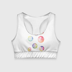 Топик спортивный женский Мыльные пузыри, цвет: 3D-принт