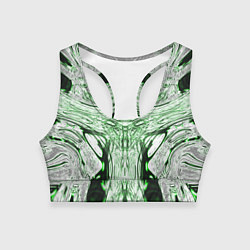 Топик спортивный женский Зеленый узор, цвет: 3D-принт