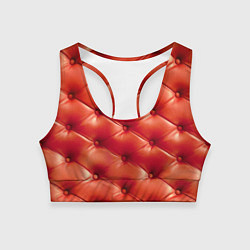 Топик спортивный женский Quilted furniture leather, цвет: 3D-принт