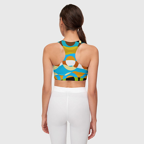 Женский спортивный топ Разноцветный абстрактный волнообразный паттерн с к / 3D-принт – фото 4