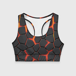 Топик спортивный женский Неоновый разлом - жёлтый, цвет: 3D-принт