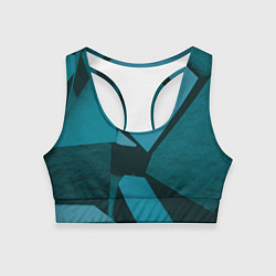 Топик спортивный женский Синие камни, цвет: 3D-принт