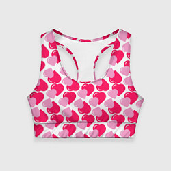 Топик спортивный женский Двойные сердечки - паттерн, цвет: 3D-принт
