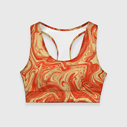 Топик спортивный женский Апельсиновый узор, цвет: 3D-принт