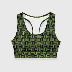 Топик спортивный женский Паттерн из зеленых линий, цвет: 3D-принт