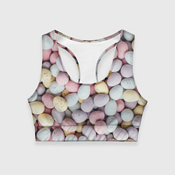 Топик спортивный женский Абстрактное множество чистых и светлых камней, цвет: 3D-принт