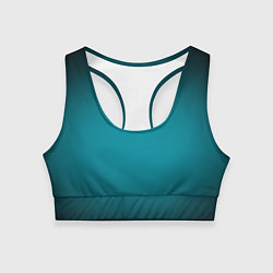 Топик спортивный женский Темно-бирюзовый градиент, цвет: 3D-принт