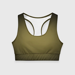 Топик спортивный женский Градиент хаки, цвет: 3D-принт