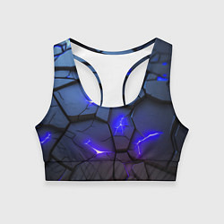 Топик спортивный женский Светящаяся синяя лава, цвет: 3D-принт