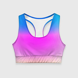 Топик спортивный женский Неоновые краски космоса, цвет: 3D-принт