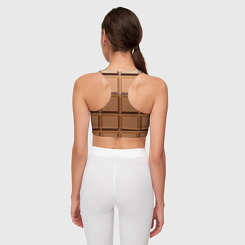 Женский спортивный топ Три шоколада - паттерн / 3D-принт – фото 4