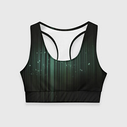 Топик спортивный женский Музыкальный зеленый спектр, цвет: 3D-принт