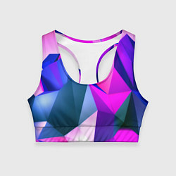 Топик спортивный женский Neon blue polygons, цвет: 3D-принт