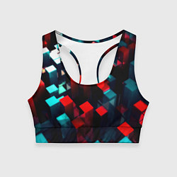 Топик спортивный женский Digital abstract cube, цвет: 3D-принт