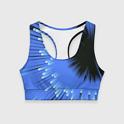 Топик спортивный женский Чёрная дыра - неон - авангард, цвет: 3D-принт