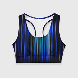 Топик спортивный женский Neon line stripes, цвет: 3D-принт