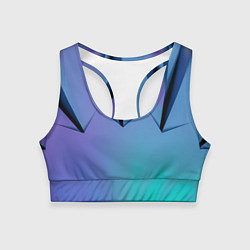 Топик спортивный женский Светлые фигуры и листы, цвет: 3D-принт