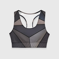 Топик спортивный женский Тёмный треугольный паттерн, цвет: 3D-принт