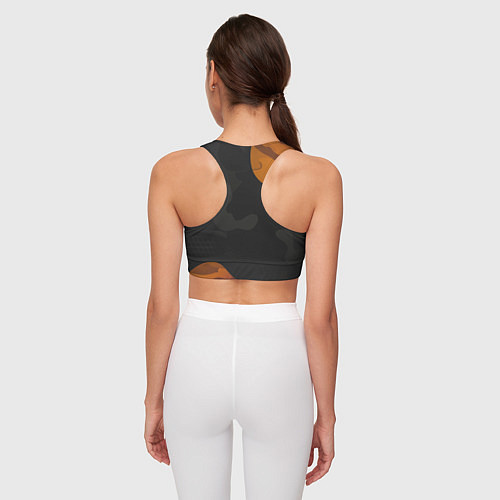 Женский спортивный топ Необычный камуфляж / 3D-принт – фото 4