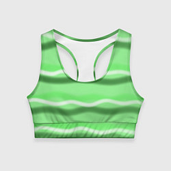 Топик спортивный женский Зеленые волны, цвет: 3D-принт