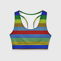 Топик спортивный женский Яркие полосы, цвет: 3D-принт