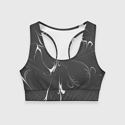 Топик спортивный женский Черно-белый узор, цвет: 3D-принт