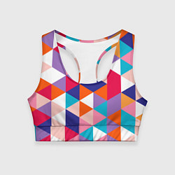 Топик спортивный женский Ромбический разноцветный паттерн, цвет: 3D-принт