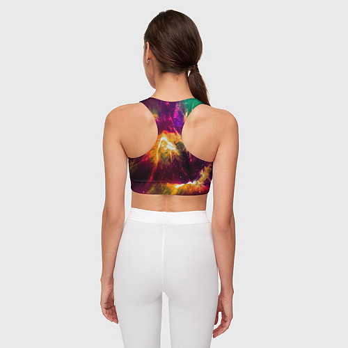 Женский спортивный топ Небула в космосе разноцветная - нейронная сеть / 3D-принт – фото 4