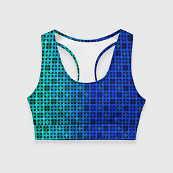 Топик спортивный женский Сине-зеленый геометрический узор, цвет: 3D-принт