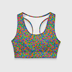 Топик спортивный женский Мелкие блоки Тетрис, цвет: 3D-принт