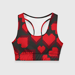 Женский спортивный топ Pixel hearts