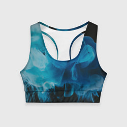 Топик спортивный женский Абстрактный синий дым, цвет: 3D-принт