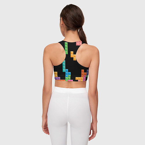 Женский спортивный топ Тетрис падающие блоки / 3D-принт – фото 4