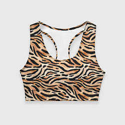 Топик спортивный женский Тигровая окраска, цвет: 3D-принт