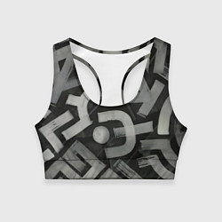 Топик спортивный женский Шрифтовые узоры, цвет: 3D-принт