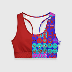 Топик спортивный женский Смайлики для общения, цвет: 3D-принт