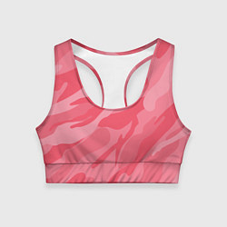 Топик спортивный женский Pink military, цвет: 3D-принт