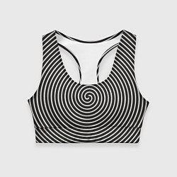 Топик спортивный женский Оптическая спираль, цвет: 3D-принт