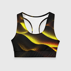 Топик спортивный женский Золотистые линии, цвет: 3D-принт