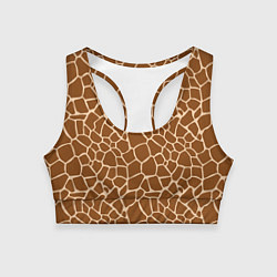 Топик спортивный женский Пятнистая шкура жирафа, цвет: 3D-принт