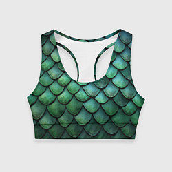 Топик спортивный женский Чешуя зелёного дракона, цвет: 3D-принт