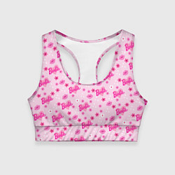 Топик спортивный женский Барби, сердечки и цветочки, цвет: 3D-принт