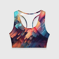 Топик спортивный женский Цветная абстракция каменных сланцев, цвет: 3D-принт