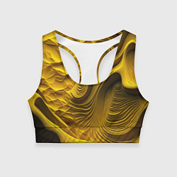 Топик спортивный женский Объемная желтая текстура, цвет: 3D-принт