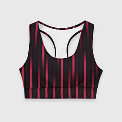Топик спортивный женский Полосы градиент розовый, цвет: 3D-принт