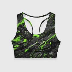 Топик спортивный женский Текстура киберпанка, цвет: 3D-принт