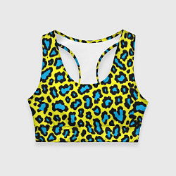 Топик спортивный женский Кислотный леопард паттерн, цвет: 3D-принт