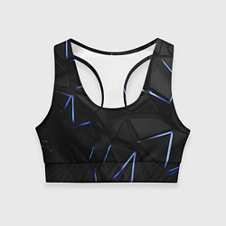 Топик спортивный женский Black texture neon line, цвет: 3D-принт