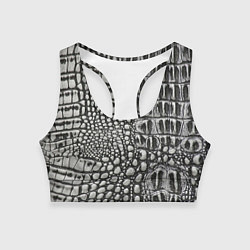 Топик спортивный женский Кожа крокодила - текстура, цвет: 3D-принт