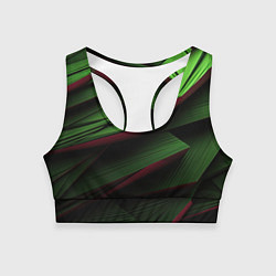 Топик спортивный женский Зеленые абстрактные полосы, цвет: 3D-принт